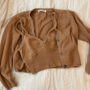 Reformation cotton Tank And Cardi Set